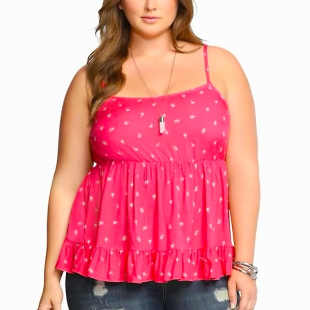 Torrid Pink Palm Trees Tank Top | 3